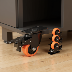 Jeu de roulettes pivotantes de 3 pouces 4 roues en PVC d'une capacité de charge de 250 lb à usage intensif Meubles de verrouillage de sécurité A/B silencieux - Product Image 2