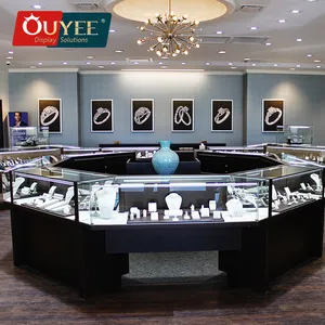 Moda de luxo moderno joias loja design interior loja fixações jóias