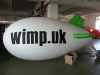 Globo Dirigible Inflable Publicitario Grande de 4m con Cable, Material de PVC, Impresión Digital/Serigrafía