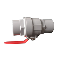 [SWD007] Robinet à bille en PVC de haute qualité 3/4'' - Poignée rouge et corps noir