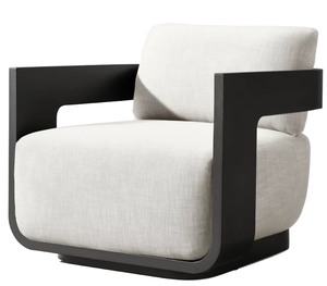 Fauteuil en cuir de qualité supérieure avec structure en bois massif, chaise longue confortable pour salon, bureau à domicile, meubles - Product Image 1