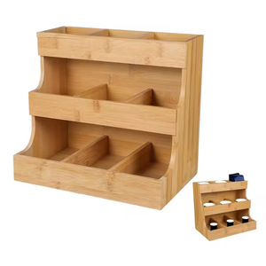 กล่องใส่ถุงชาไม้ไผ่ 9 ช่อง กล่องเก็บของแบบพกพาสำหรับกาแฟและชา - Product Image 4