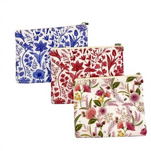 Bolsa de Maquillaje Portátil con Cremallera, Diseño Floral <span class=keywords><strong>Retro</strong></span>, Tejido Jacquard, Alta Calidad, Lavable a Mano - Product Image 2