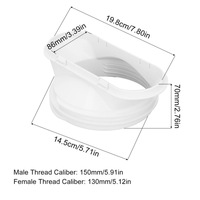 Accesorios de aire acondicionado móvil Boquilla plana 15-13cm Manguera de ventilación de plástico Tubo de escape Deflector de tubo de calor Multiusos