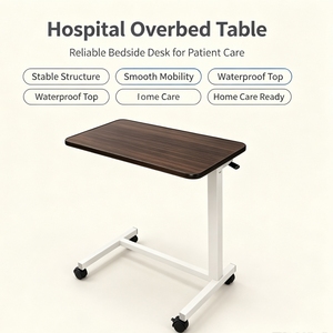<span class=keywords><strong>Tavolo</strong></span> da Letto Ospedaliero Pieghevole e Regolabile Eminent ET66, Design Contemporaneo con Ruote, Materiale in Legno - Product Image 2
