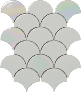 Carreaux de mosaïque céramique dorés en forme d'éventail 3D, motif écailles de poisson, pour salon et hôtel - Product Image 2