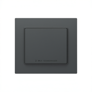 Placa de Tecnopolímero de 2 Vías en Gris Oscuro Compatible con Vimar Plana - Product Image 1