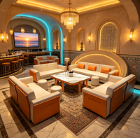 Mobilier commercial sur mesure : Ensemble de sièges en forme de U pour KTV, pub, boîte de nuit, club, salon de cigares et bar