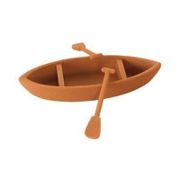 Miniature de maison de poupée : Planche de surf en plastique, mini-bateau, pagaie, bateau de pêche, modèle de paysage de plage pour bricolage, petits ornements amusants pour enfants