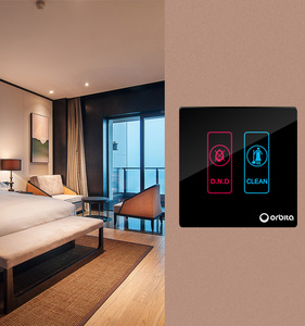 ORBITA interruptor doble único universal de color negro y enchufe con puerto de cargador USB para hotel inteligente - Product Image 5