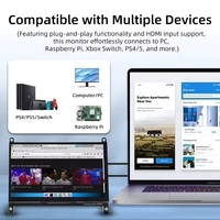 Écran tactile LCD TFT IPS 7 pouces 1024*600 ZYSY avec support en acrylique pour Raspberry Pi BB Black 10 8 7