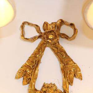 Châu Âu Baroque thiết kế cũ đồng thau nến Tường Đèn với vải bóng râm sang trọng phòng khách khách sạn Hội trường cổ điển tường sconce - Product Image 6