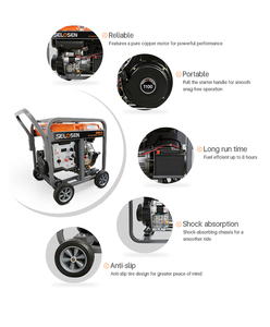 เครื่องกำเนิดไฟฟ้าแบบเปิด 9kva 8kw 23 ลิตร เครื่องกำเนิดไฟฟ้าแบบเงียบสำหรับงานก่อสร้าง ระบายความร้อนด้วยอากาศ ระบบอัจฉริยะ เครื่องกำเนิดไฟฟ้าแบบพกพา 230V/400V ดีเซล - Product Image 6