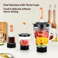 Pengolah Makanan Multifungsi Elektrik Rumah Tangga, Blender Kecepatan Tinggi, Penggiling Daging, Ekstraktor Jus Segar, Stainless Steel