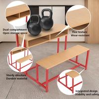 Mesa y Silla Escolar Doble de MDF de Nuevo Diseño, Muebles Escolares Modernos para Aula, Mesa de Banco para Dos Personas Conectada con Dos Cajones
