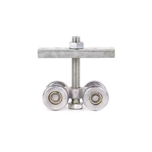Kit de <span class=keywords><strong>porte</strong></span> de grange à <span class=keywords><strong>double</strong></span> <span class=keywords><strong>porte</strong></span> <span class=keywords><strong>coulissante</strong></span> JINWEI Gardens 13FT avec <span class=keywords><strong>rail</strong></span> de guidage suspendu, <span class=keywords><strong>rail</strong></span> coulissant à épissure, roue ronde moderne, <span class=keywords><strong>porte</strong></span> de grange à faible bruit - Product Image 6