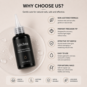 Kit <span class=keywords><strong>de</strong></span> Gel Adhesivo para <span class=keywords><strong>Uñas</strong></span> Semi Sólido Profesional Litchea, Removedor sin Acetona, Sin Burbujas, Sistema <span class=keywords><strong>de</strong></span> <span class=keywords><strong>Uñas</strong></span> Postizas sin UV - Product Image 6