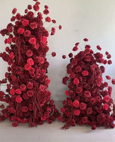 Arche florale carrée artificielle F82 aux couleurs d'automne, arrangement de fleurs simulées, toile de fond de scène, centre de table pour mariage et fête