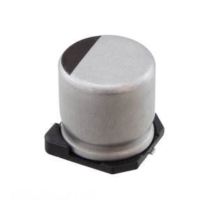 Condensateur SMD 220 µF 20 % 35 V, monté en surface, en aluminium, référence UCX1V221MCL1GS, Distributeur agréé - Product Image 1