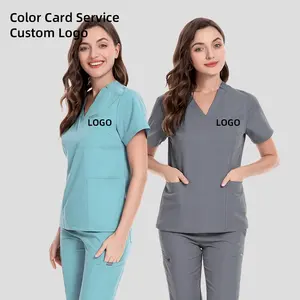 Set di uniformi per scrub infermieristici ospedalieri alla moda ecologici di Design Oem all'ingrosso