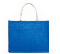 Bolso de mano de yute ecológico natural grande con estampado personalizado multicolor 2024, bolso de mano de lino con opción de colores