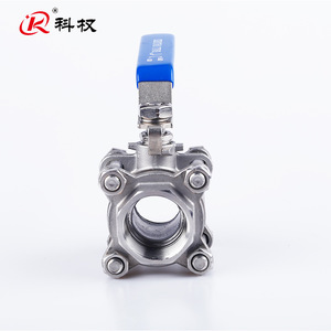 Vanne à bille Kq 3 pièces en acier inoxydable 304, filetage interne DN15 pour le contrôle du débit d'eau, de vapeur et d'huile à haute pression - Product Image 2
