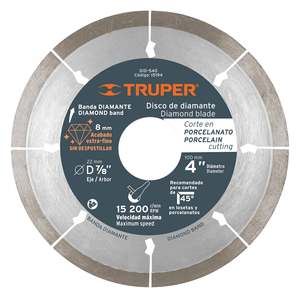 Disco de Diamante Truper DID-540 de 4' para Cortar Azulejos de Porcelana para Amoladora Angular - Product Image 2