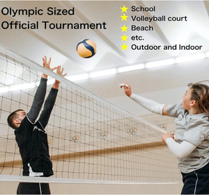 כבד החובה כדורעף רשתות עם 2 מטוסי כבלי פלדה למעלה ותחתון ארבעה תפור גבול לחצר אחורית חצר בית ספר חוף - Product Image 6