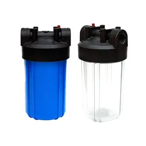 Grand boîtier de filtre à eau bleu Fabricant 10 pouces 20 pouces Maison entière Grand boîtier de filtre à eau transparent en plastique bleu pour usage domestique