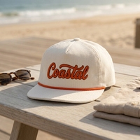 Gorra de Béisbol Personalizada de 5 Paneles con Cierre a Presión, Gorra Vintage con Cordón, Logotipo Bordado, Ajustable para Hombre