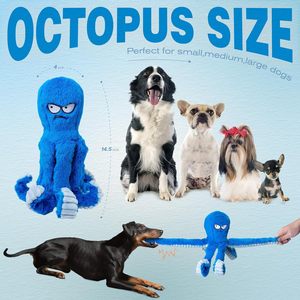 Brinquedo de Pelúcia para Cães de Luxo, em Formato de Polvo, Fofo, Moderno, Casual, Inovador, com Som, Ecológico, Personalizável e Indestrutível - Product Image 3