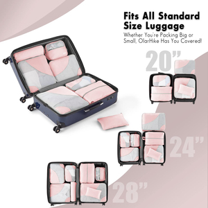 Ensemble de 8 cubes de rangement pour bagages de qualité supérieure avec tissu anti-déchirure, maille respirante, poignées faciles à transporter et fermetures éclair bidirectionnelles fluides - Product Image 5