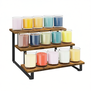 3-Tier Portable Lightweight Wooden Display <b>Riser</b> Stand 3-Step Straight Retail Tabletop Countertop Craft Shows Supermarket Rack - Product Image 1
