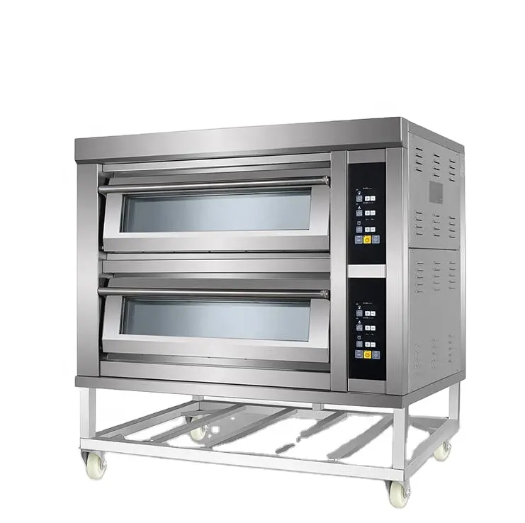 Gás De Forno de Pizza Forno De Cozimento comercial 2 Decks 4 Bandejas de Pizza Maker