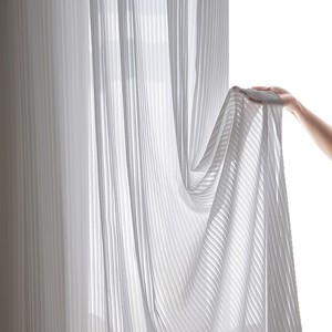 Rideaux occultants rayés effet ombre, isolants, ignifuges, 100% polyester, modernes, minimalistes, personnalisables - Product Image 3