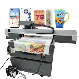 Kartu Pvc Kepala Ganda Stiker Dft 9060 Ricoh G5i A3 Mesin Akrilik Printer Uv dengan Xp600