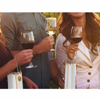 Personnalisé pas cher vacances bouteille de vin pochette en papier vêtements shopping cadeau bijoux thé noir luxe papier vin sac cadeau pour la décoration