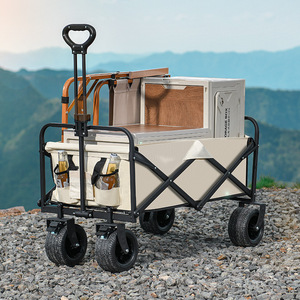 Carrito <span class=keywords><strong>Plegable</strong></span> de Acero al Carbono para Acampar al Aire Libre, Carrito de Transporte Portátil con Mesa <span class=keywords><strong>Plegable</strong></span> - Product Image 1