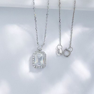 Collar con Colgante de Diamante Cultivado en Laboratorio en Oro Blanco de 18K, Joyería Fina y Delicada para Mujer, Cadena con Diamantes - Product Image 2
