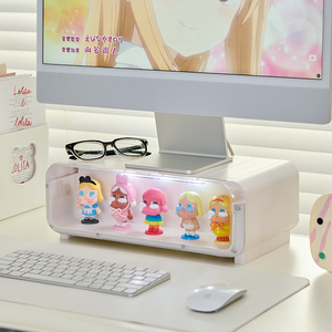 Support de Moniteur Multifonctionnel Tout-en-un avec <span class=keywords><strong>Tiroir</strong></span> et Boîte de Rangement pour Figurines et Articles Divers - Product Image 4