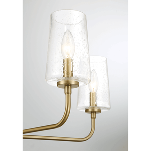 DB Dazzle Lustre à Cinq Lumières en Laiton Satiné Verre Ensemencé Clair Design Moderne pour Chambre D'hôtel Éclairage Blanc Chaud Source D'alimentation CA - Product Image 5