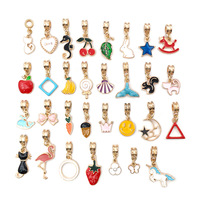 Groothandel Diy Schattige Gouden Hanger Charme Fruit Dier Emaille Charme Hangers Groot Gat Sieraden Benodigdheden Maken Accessoires