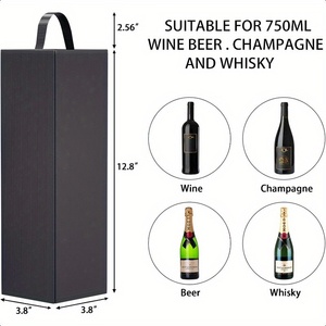 Caja <span class=keywords><strong>de</strong></span> Cartón Rígido Negra <span class=keywords><strong>de</strong></span> Lujo Ecológica con Cierre Magnético para Botellas <span class=keywords><strong>de</strong></span> Vino Premium, Accesorios y Embalaje <span class=keywords><strong>de</strong></span> Regalos - Product Image 2