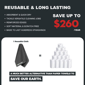 超吸収性30x30cmマイクロファイバー洗浄布リントフリー、急速乾燥家庭用洗車用 - Product Image 4
