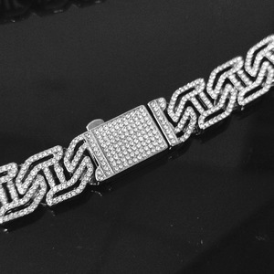 Vente en gros de luxe or argent bouledogues français gros lien cubain collier ras du cou collier - Product Image 4