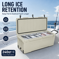 Glacière rigide de grande capacité 240QT, isotherme, en LLDPE rotomoulé, pour aliments et pêche