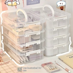 Greenside Trong Suốt Stackable <span class=keywords><strong>PP</strong></span> Đồ Chơi Xây Dựng Khối Tổ Chức Xách Tay Mỹ Phẩm Hộ Gia Đình Văn Phòng Lưu Trữ Hộp PC Cho Lego - Product Image 3