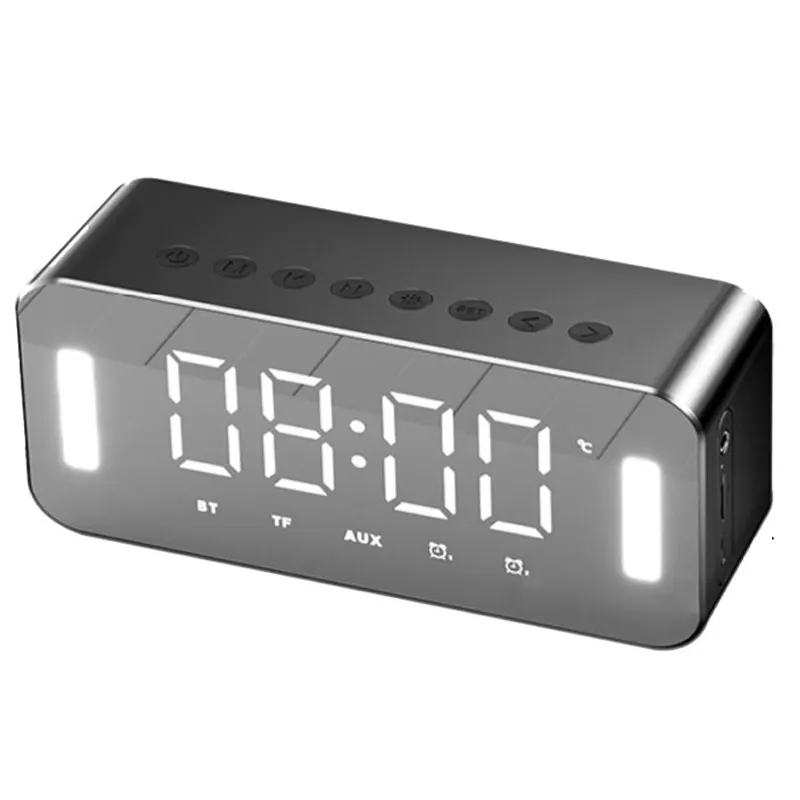 Portable Column Wireless Speaker Sound box with LED Display Alarm Clock For TF Card MP3 Music Play BT speaker