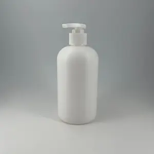 500 Ml High Quality Custom PE Cosmetic Containers Plastic Shampoo Round Bottles With 28/410 24/410 Lotion Pump