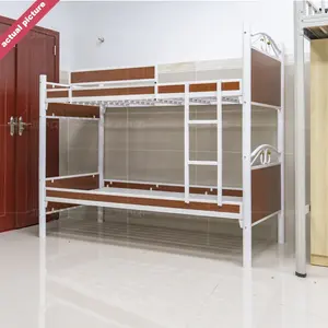 Junqi all'ingrosso scuola dormitorio telaio in metallo con scala mobili per la casa camera da letto per adulti in metallo letto a castello dimensioni per studenti